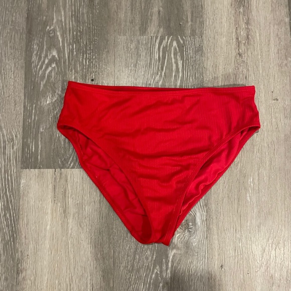 Red High Waisted Bikini Bottoms - Picture 1 of 2